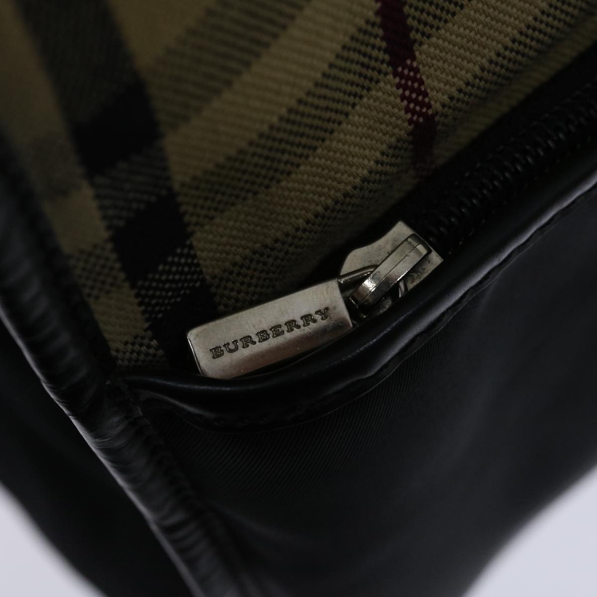 BURBERRY Nova Check Hand Bag Nylon Beige Brown Auth bs13067