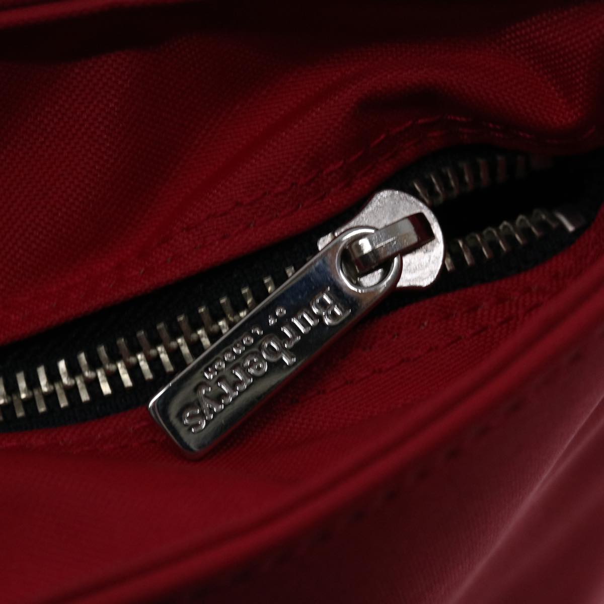 BURBERRYSs Nova Check Blue Label Hand Bag Nylon Red Black Auth bs13095