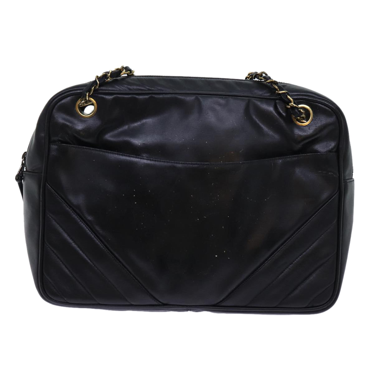 Top Quality Chanel Matelasse Chain Shoulder Bag Leather Black CC Auth bs13119