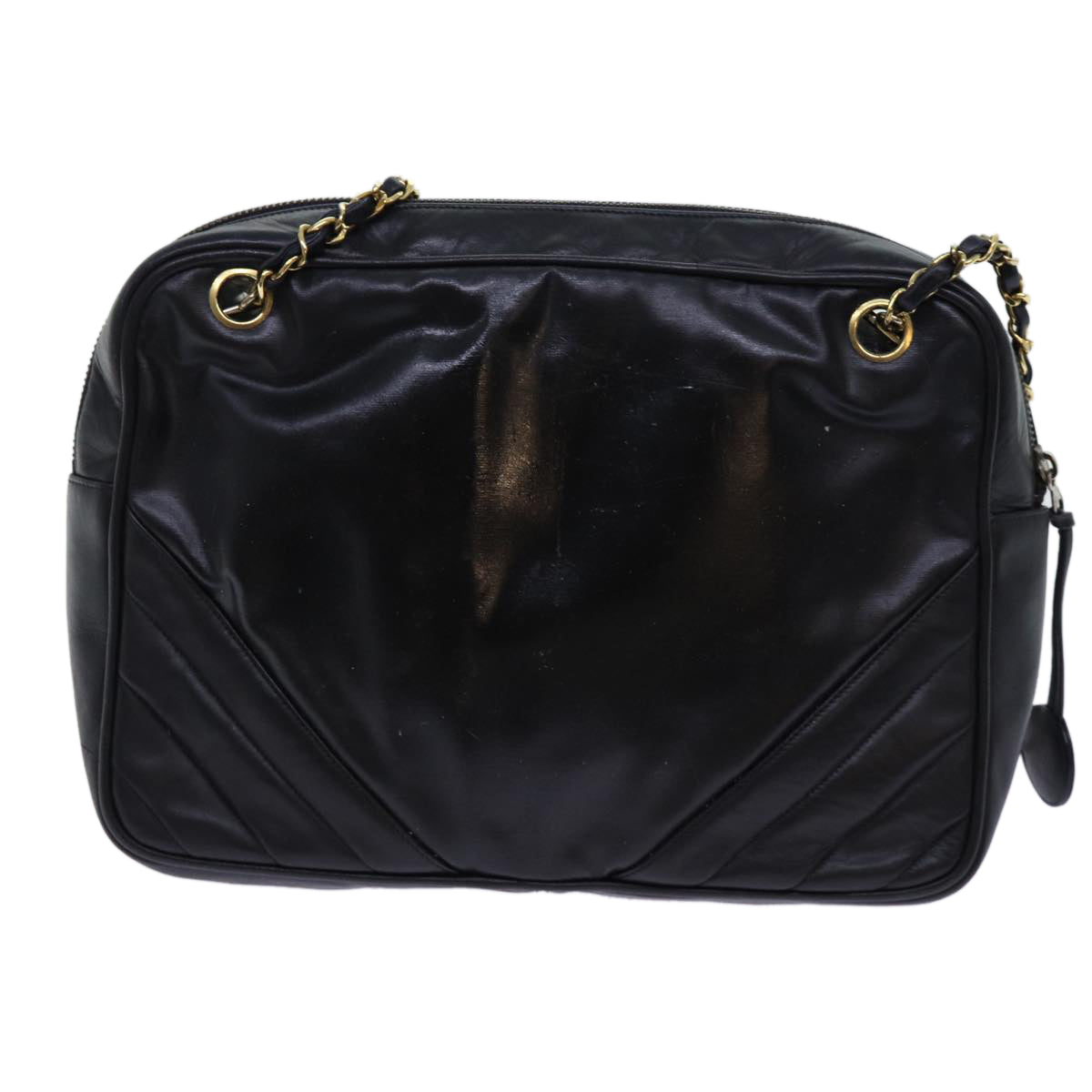 Top Quality Chanel Matelasse Chain Shoulder Bag Leather Black CC Auth bs13119