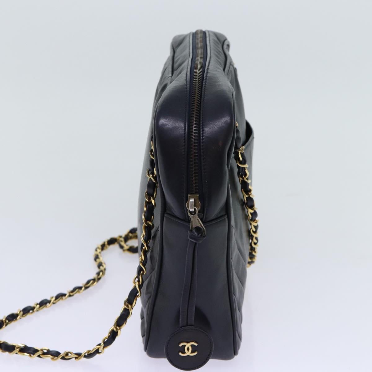 Top Quality Chanel Matelasse Chain Shoulder Bag Leather Black CC Auth bs13119