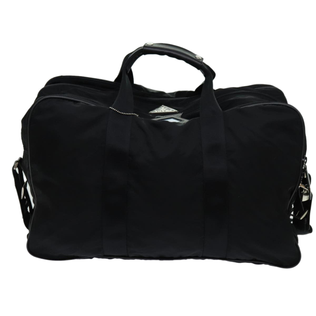 PRADA Boston Bag Nylon 2way Black Auth bs13144