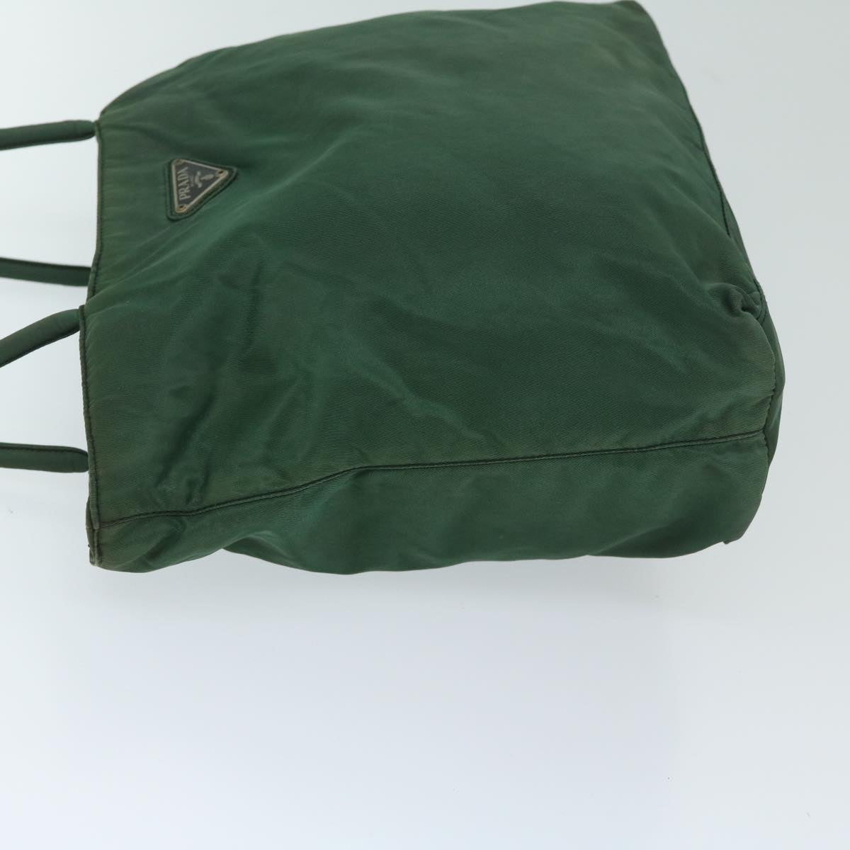 PRADA Hand Bag Nylon Green Auth bs13153