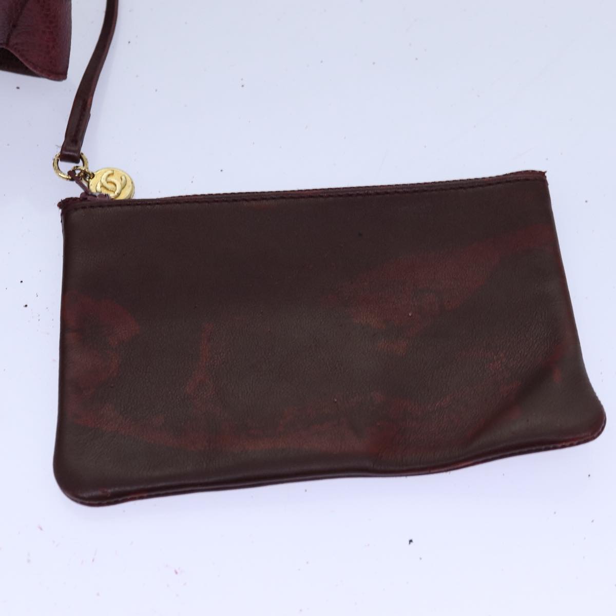 Top Quality Chanel Matelasse Chain Shoulder Bag Caviar Skin Red CC Auth bs13246