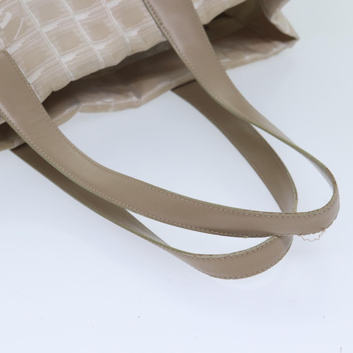 Top Quality Chanel New Travel Line Tote Bag Nylon Beige CC Auth bs13324