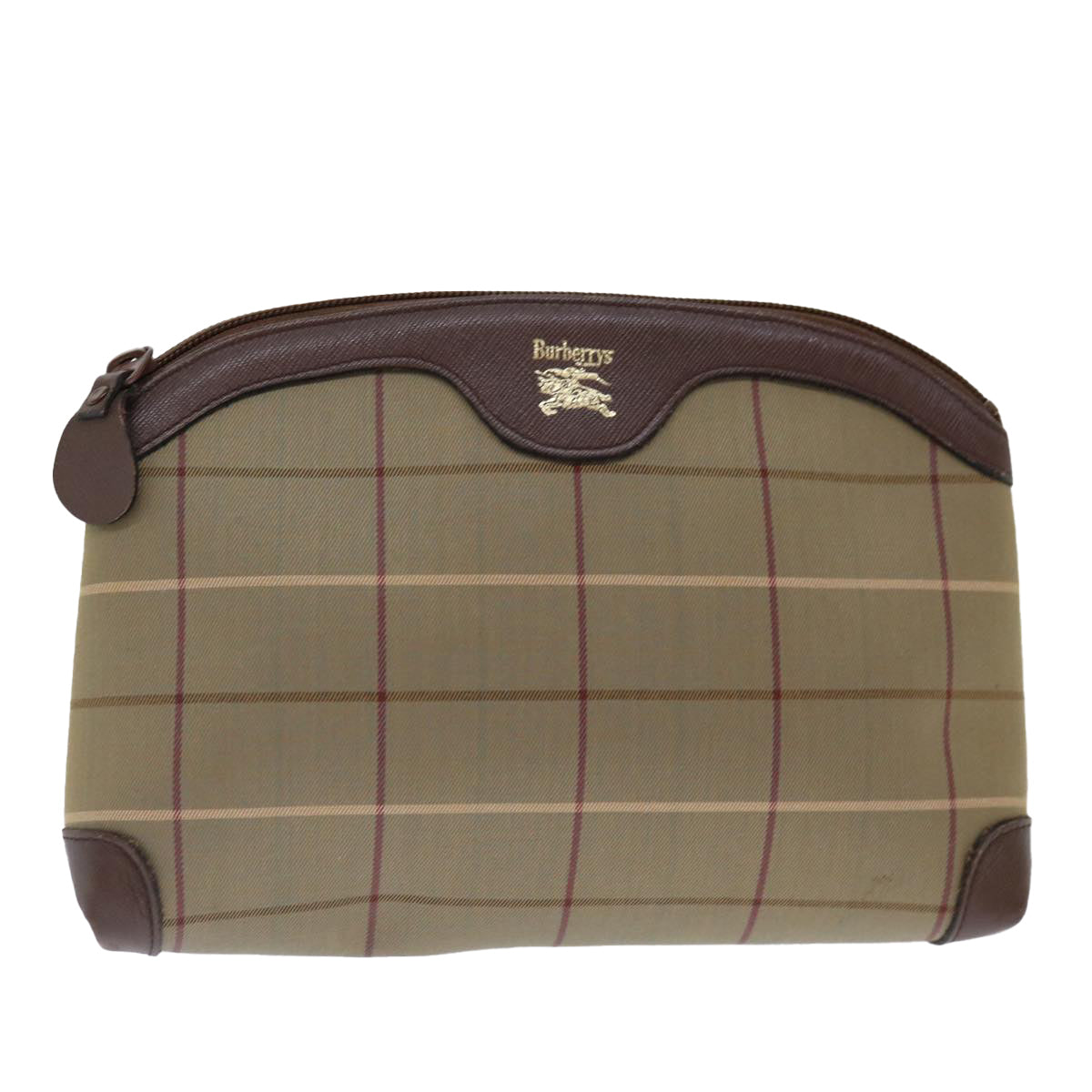 BURBERRYSs Nova Check Clutch Bag Canvas Brown Auth bs13397