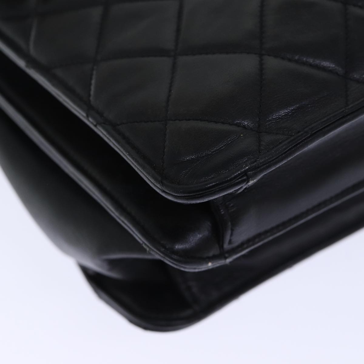 Top Quality Chanel Matelasse Hand Bag Leather 2way Black CC Auth bs13763
