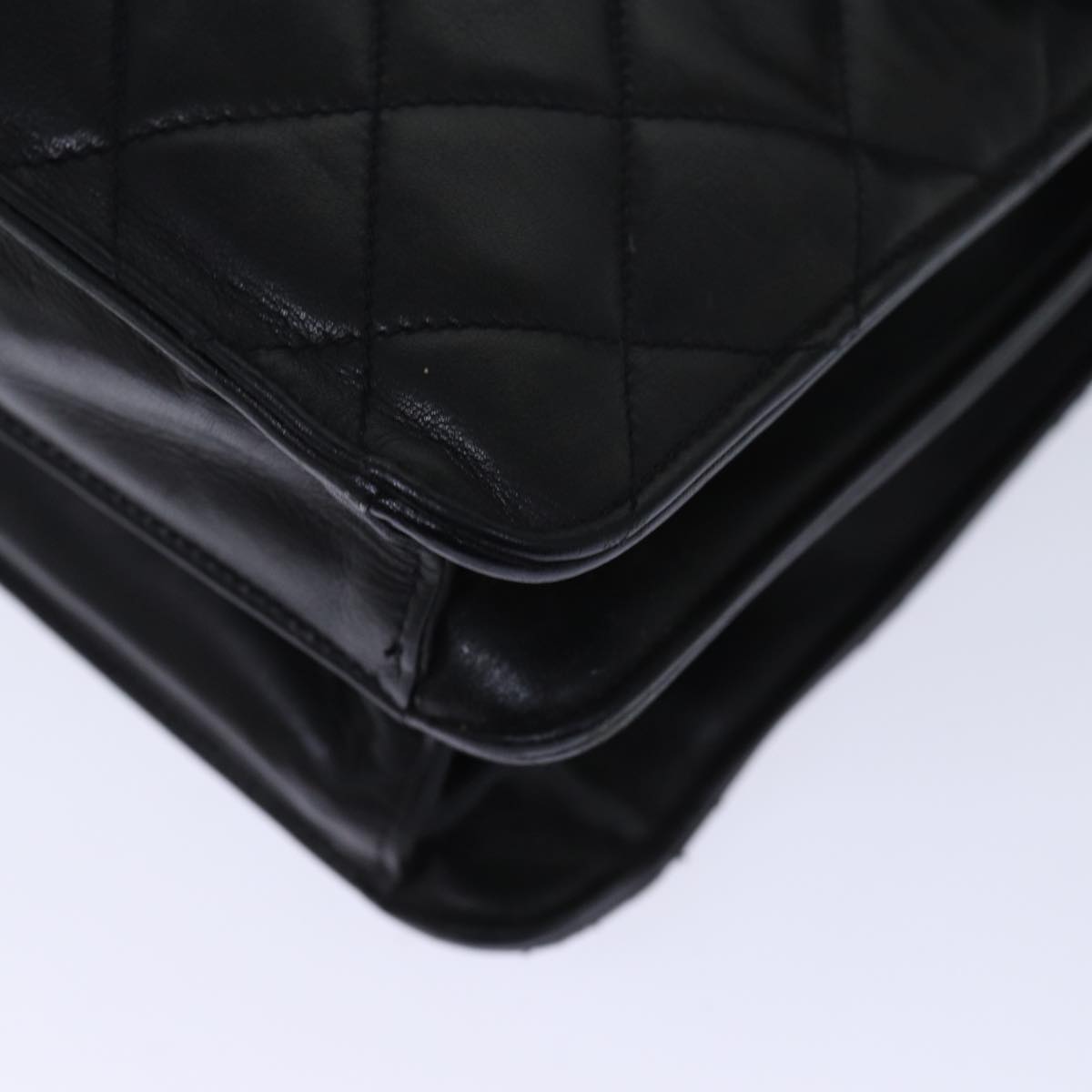 Top Quality Chanel Matelasse Hand Bag Leather 2way Black CC Auth bs13763