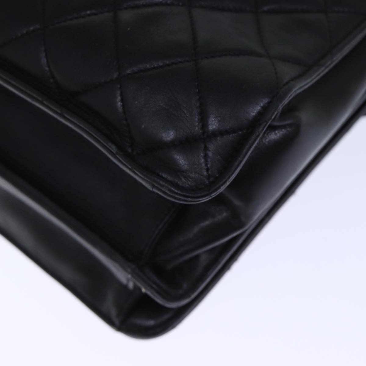 Top Quality Chanel Matelasse Hand Bag Leather 2way Black CC Auth bs13763