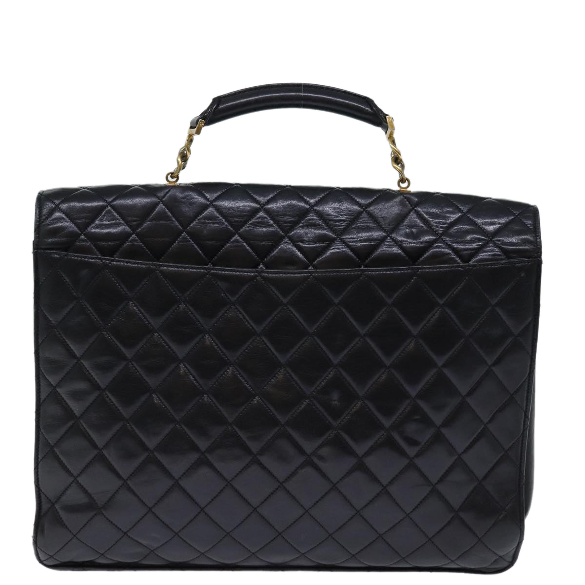Top Quality Chanel Matelasse Hand Bag Leather 2way Black CC Auth bs13763