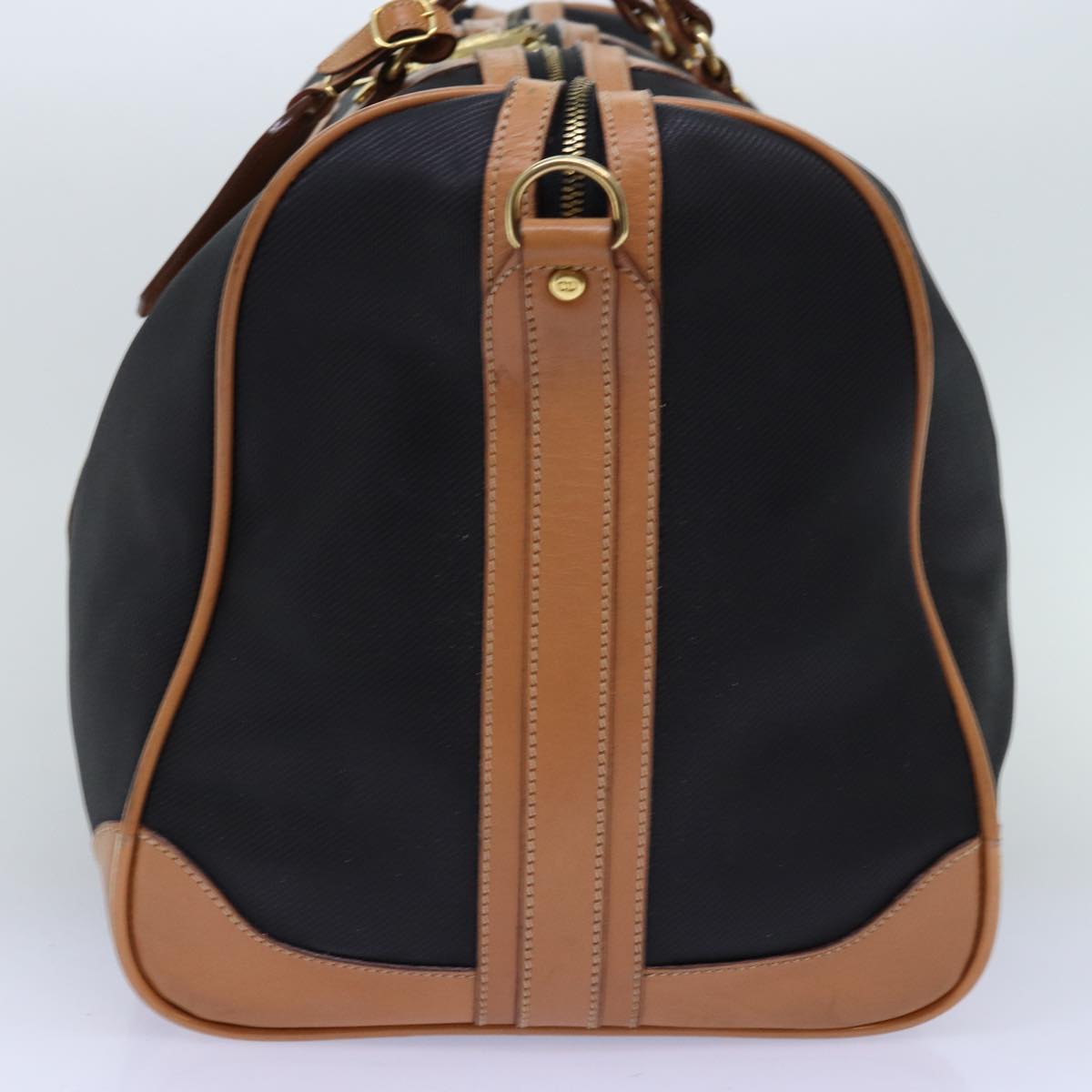 CHRISTIAN DIOR Boston Bag PVC 2way Black Auth bs13878