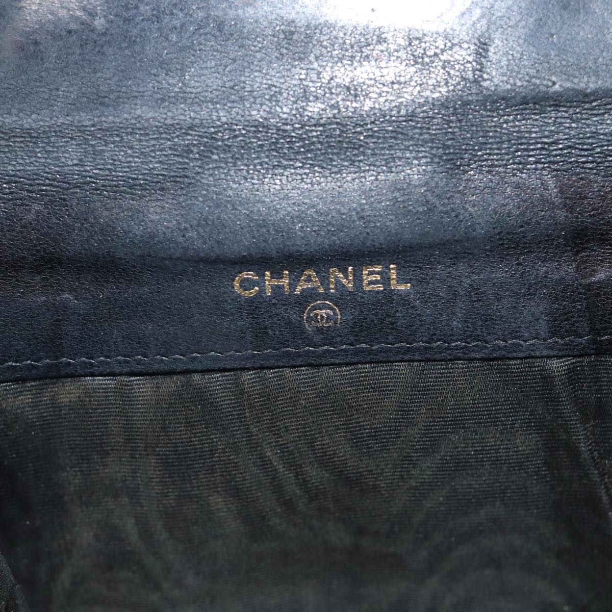 CHANEL Wallet Caviar Skin Black CC Auth bs13883