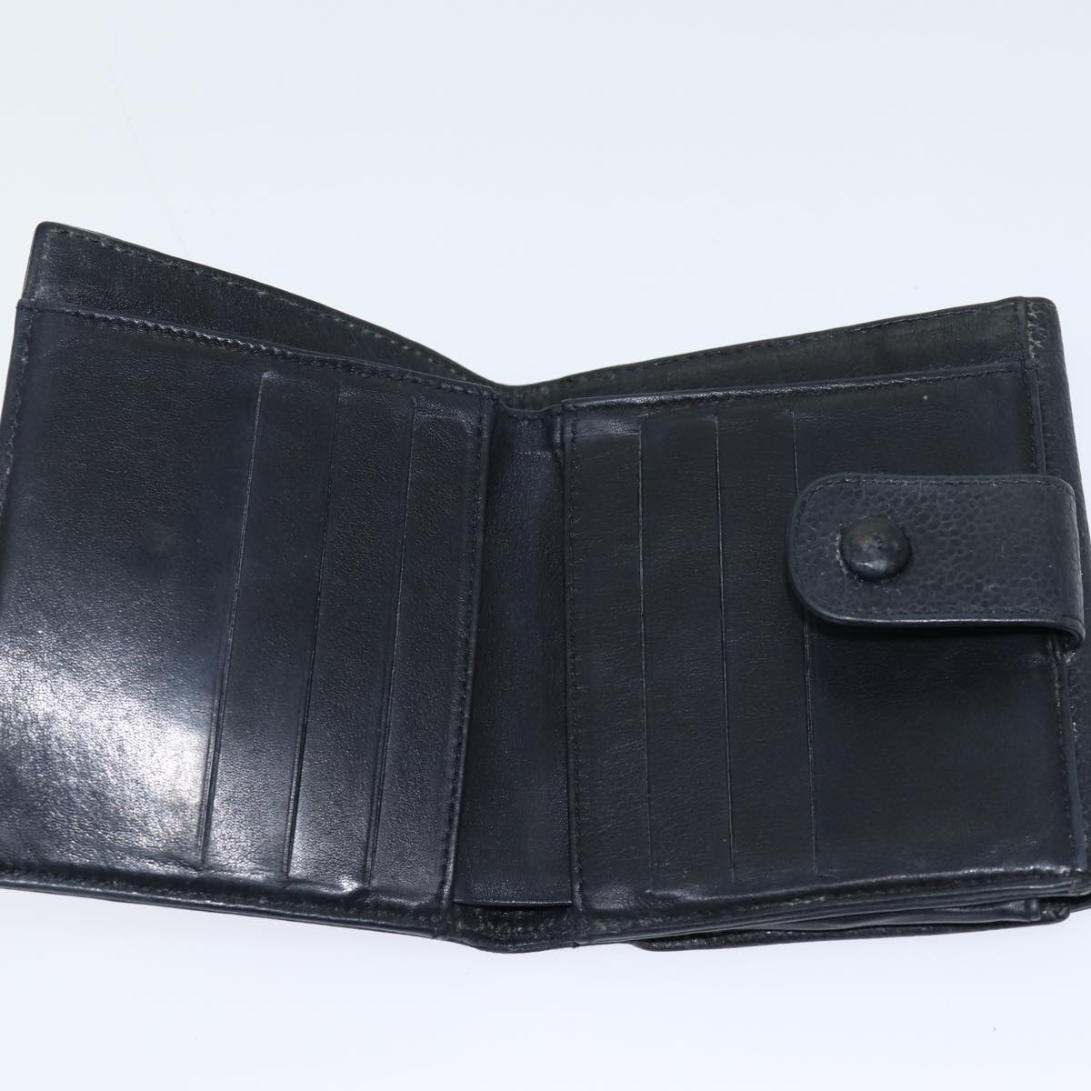 CHANEL Wallet Caviar Skin Black CC Auth bs13886
