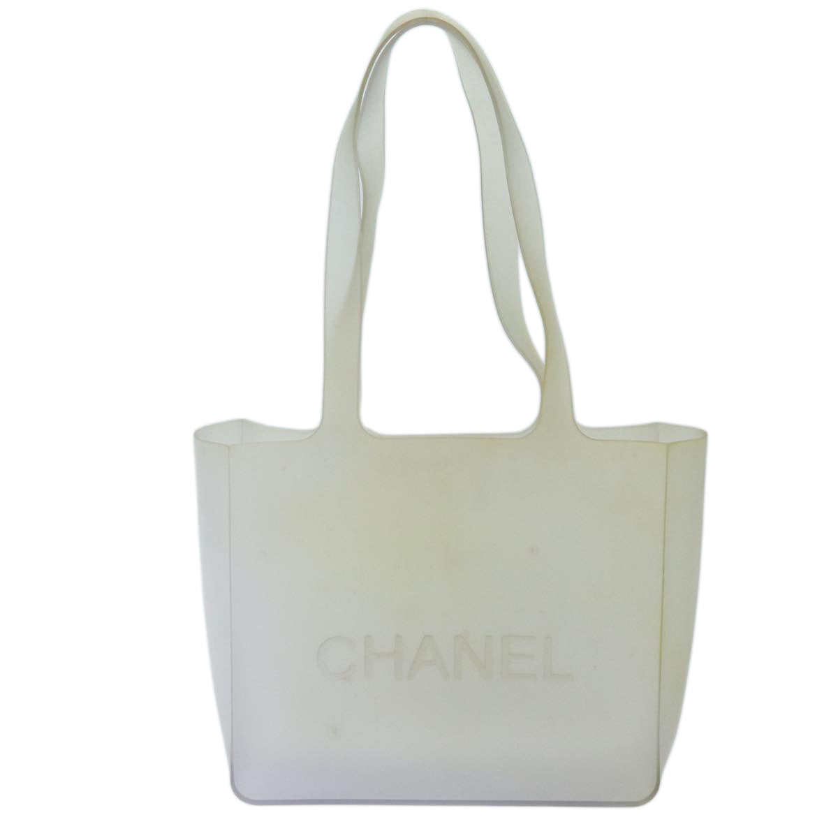 CHANEL Tote Bag Vinyl Clear CC Auth bs13945