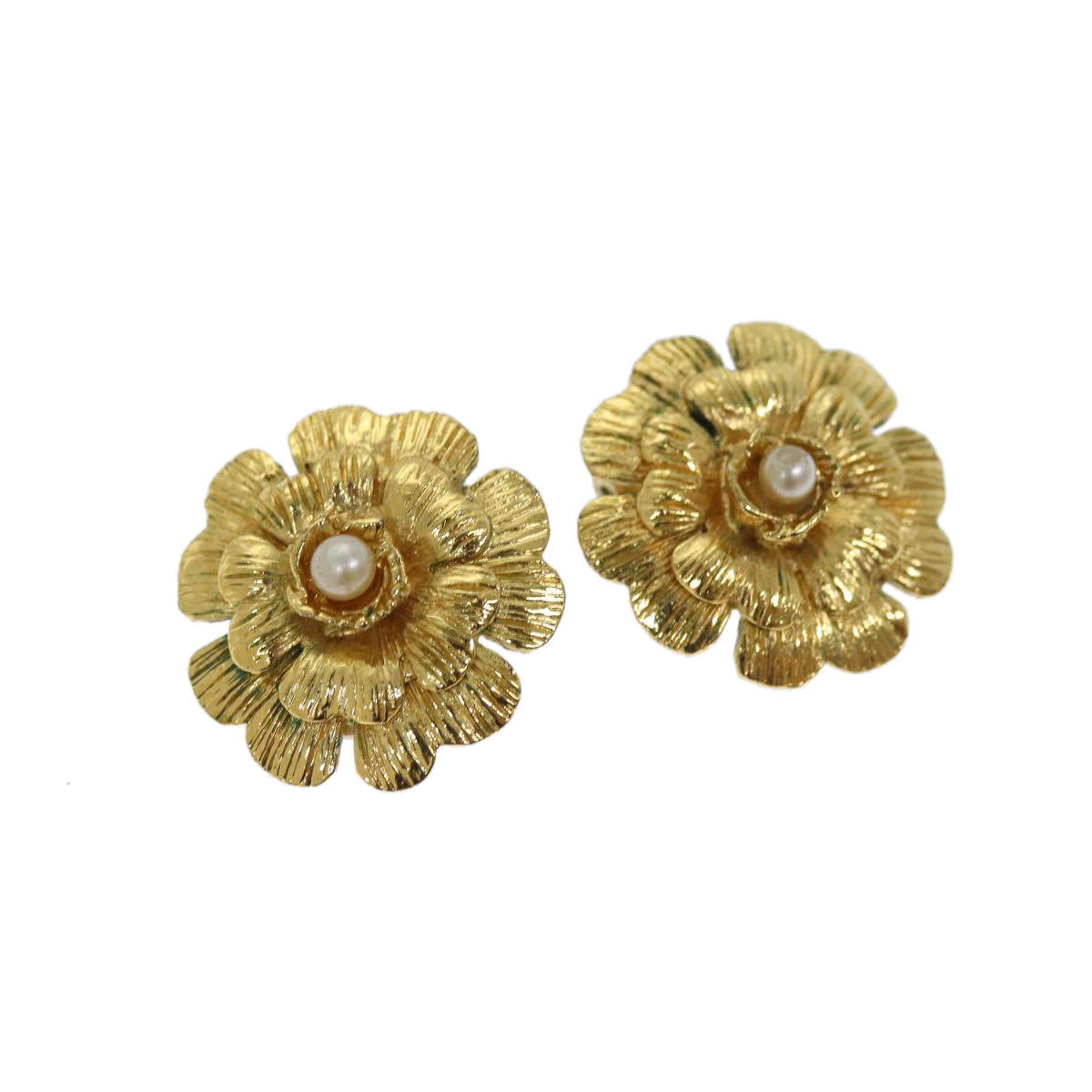 Top Quality Chanel Earring metal Gold CC Auth bs13981
