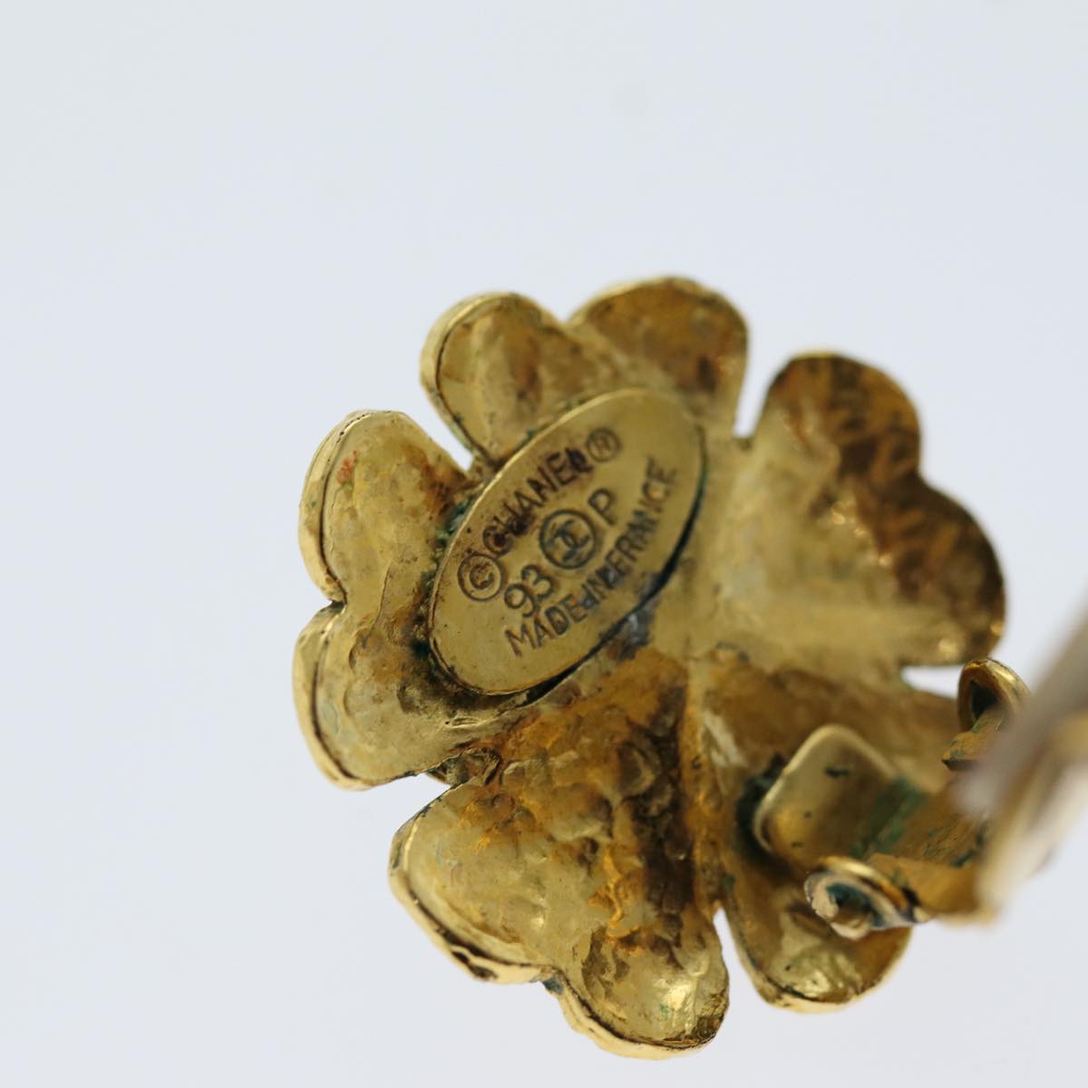 Top Quality Chanel Earring metal Gold CC Auth bs13981