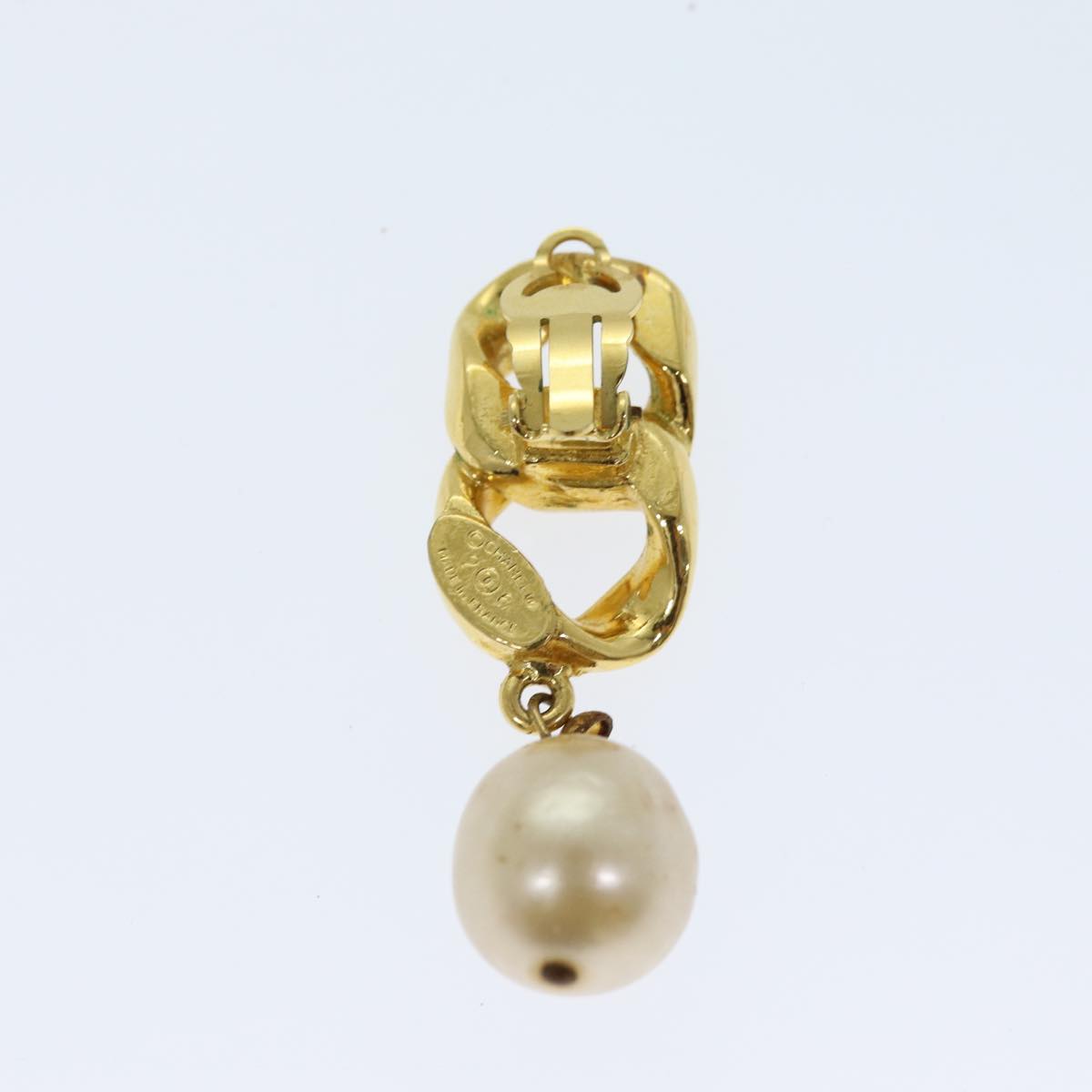 Top Quality Chanel Earring metal Gold CC Auth bs13982