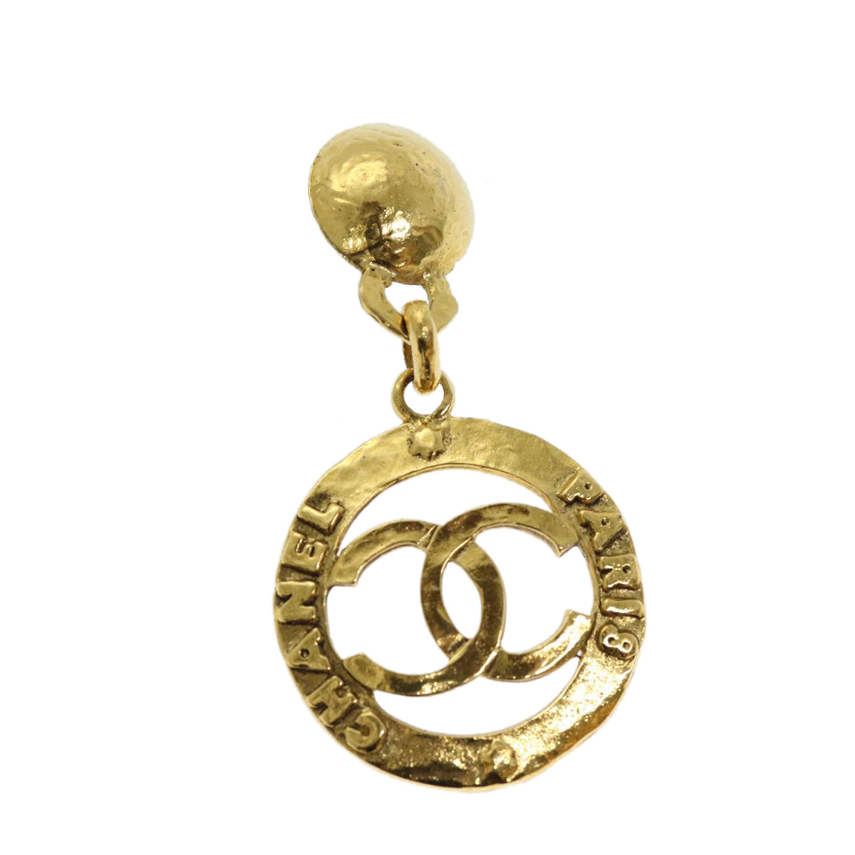 Top Quality Chanel Earring Metal One Side Only Gold CC Auth bs13983