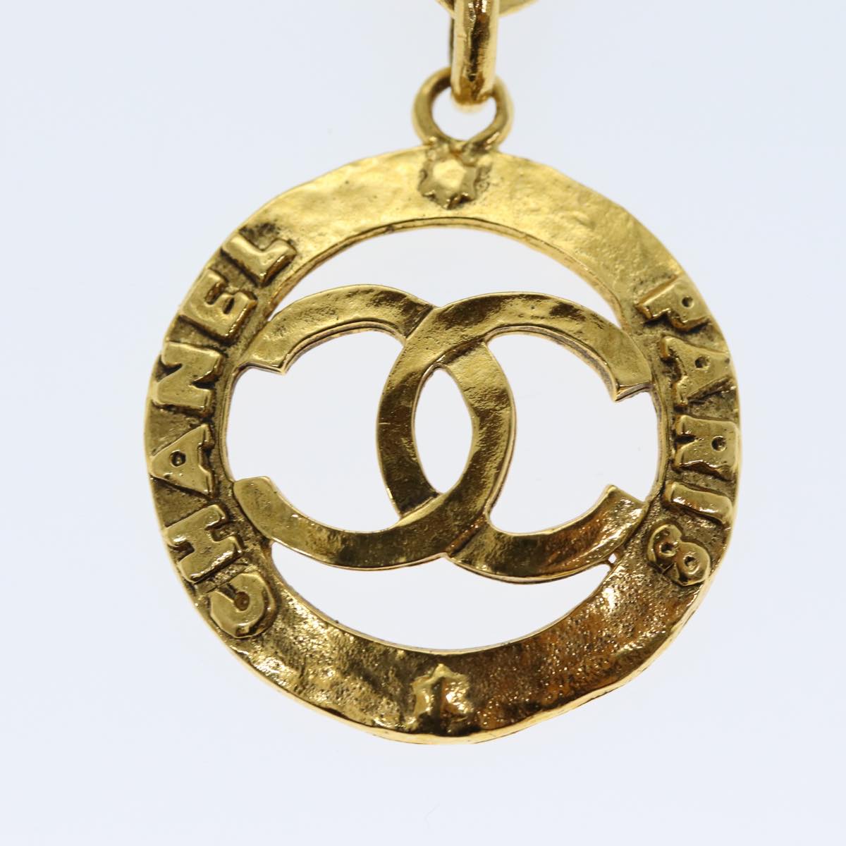 Top Quality Chanel Earring Metal One Side Only Gold CC Auth bs13983