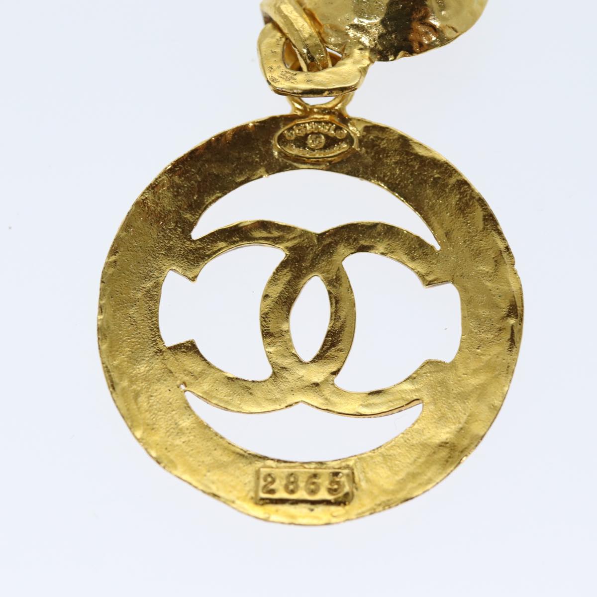 Top Quality Chanel Earring Metal One Side Only Gold CC Auth bs13983