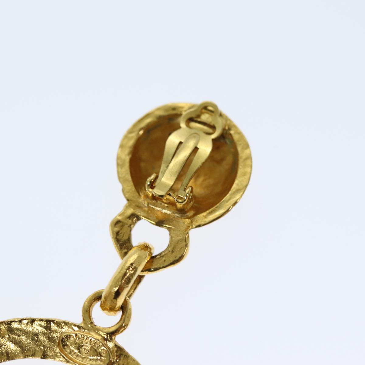 Top Quality Chanel Earring Metal One Side Only Gold CC Auth bs13983