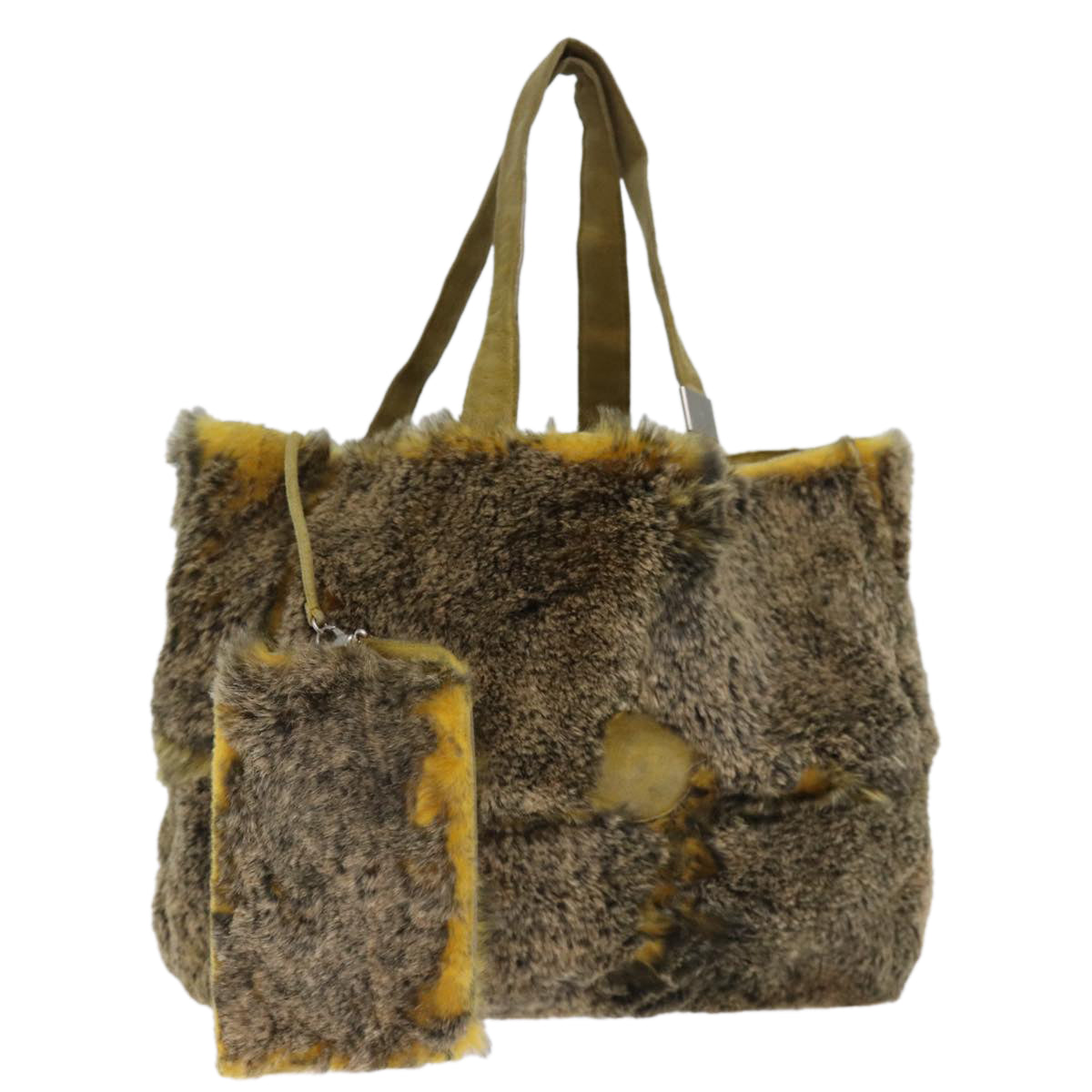 CHANEL Hand Bag Canvas Brown CC Auth bs14058