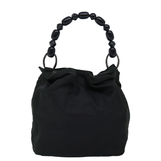 CHRISTIAN DIOR Maris Pearl Hand Bag Nylon Khaki Auth bs14059