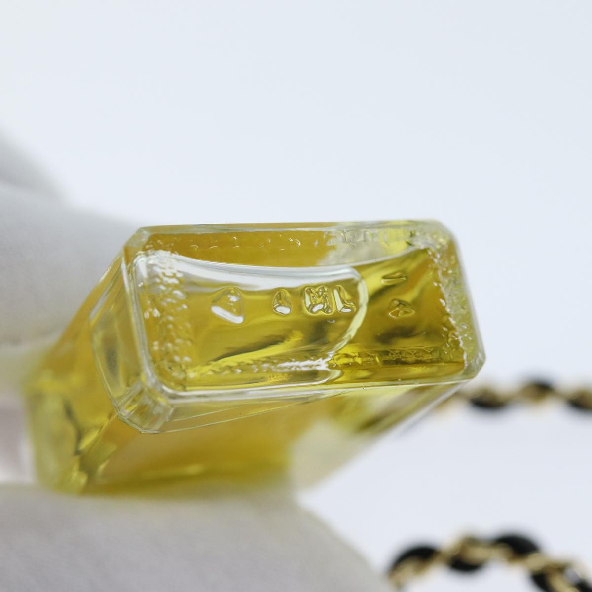 CHANEL Perfume Necklace Clear CC Auth bs14238