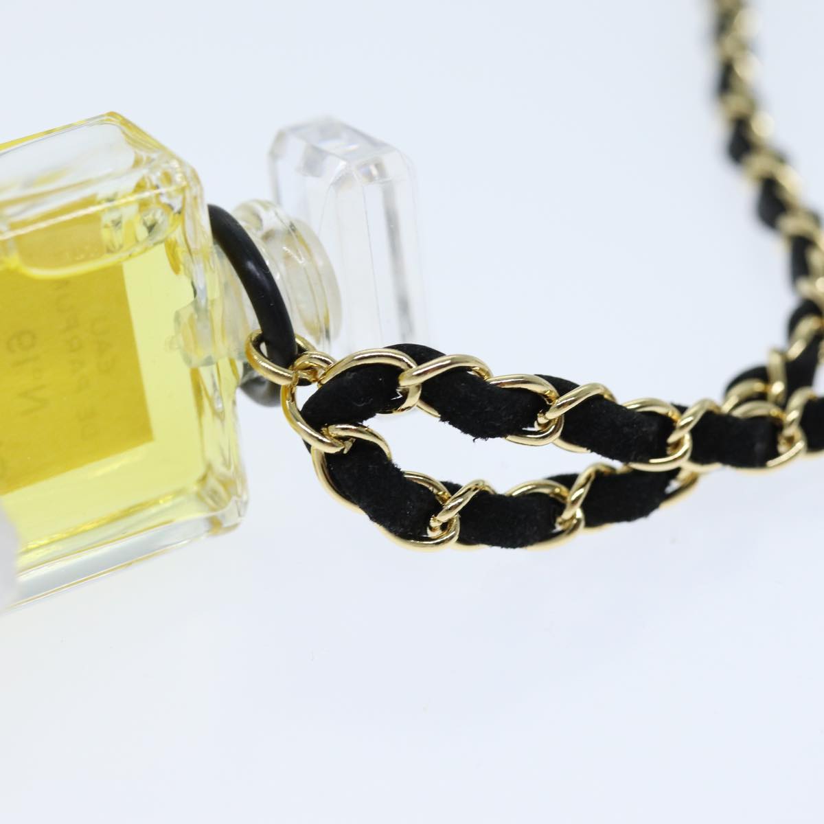 CHANEL Perfume Necklace Clear CC Auth bs14238