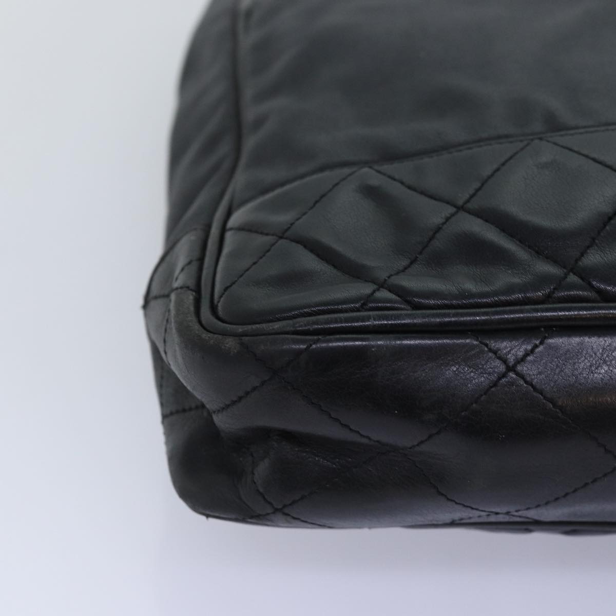 Top Quality Chanel Matelasse Chain Shoulder Bag Canvas Leather Black CC Auth bs14243