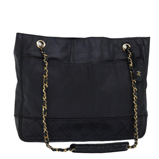 Top Quality Chanel Matelasse Chain Shoulder Bag Canvas Leather Black CC Auth bs14243