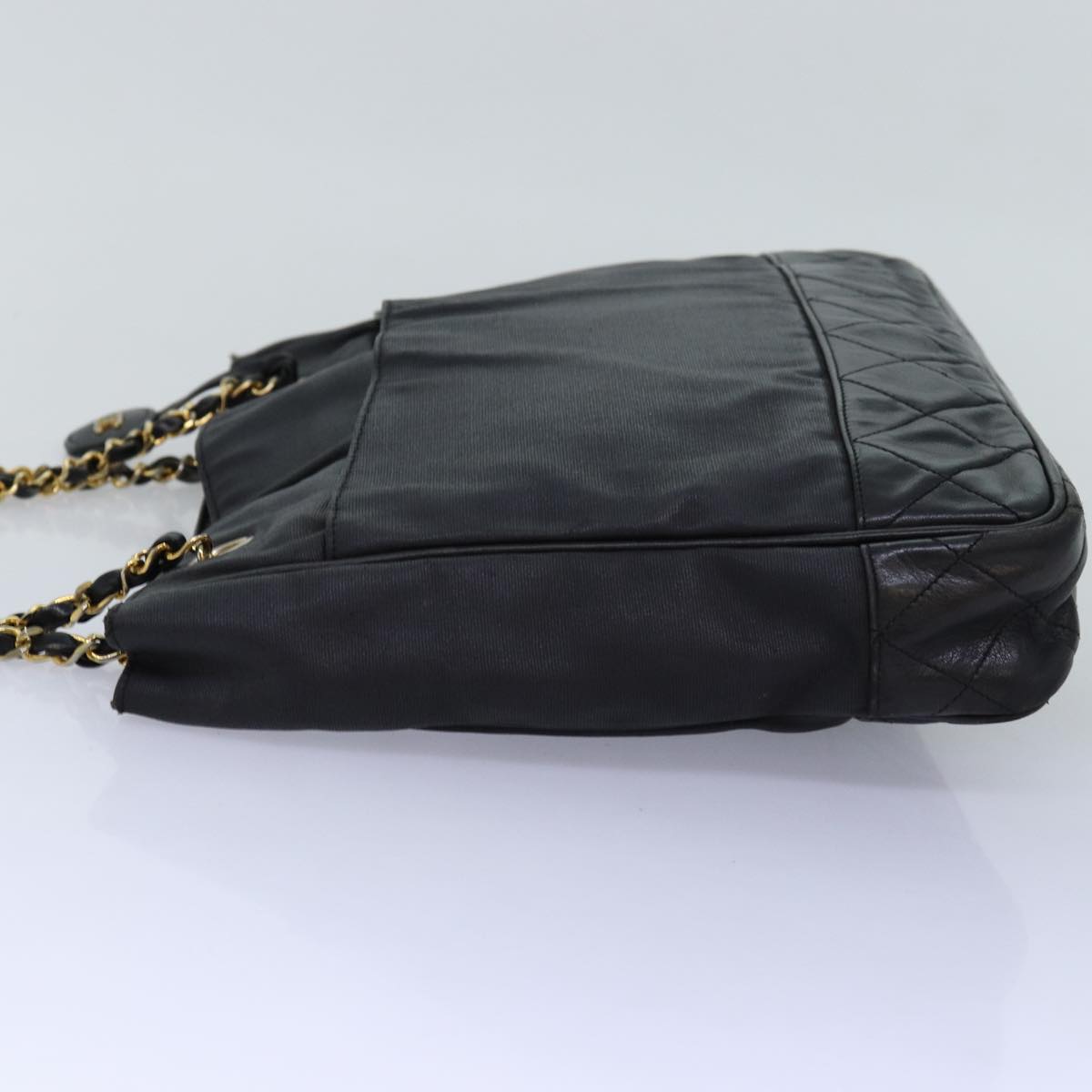 Top Quality Chanel Matelasse Chain Shoulder Bag Canvas Leather Black CC Auth bs14243