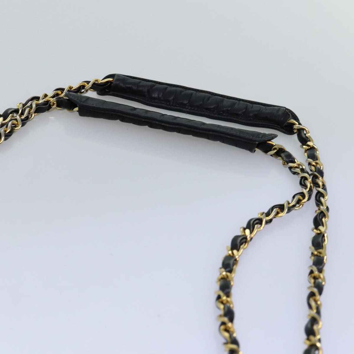 Top Quality Chanel Matelasse Chain Shoulder Bag Canvas Leather Black CC Auth bs14243
