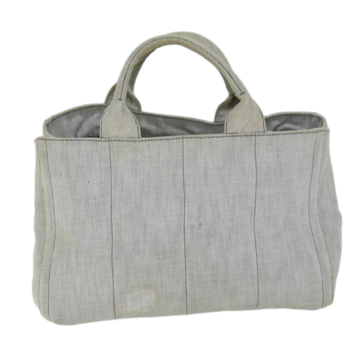 PRADA Bijoux Canapa MM Hand Bag Canvas 2way Gray Auth bs14279