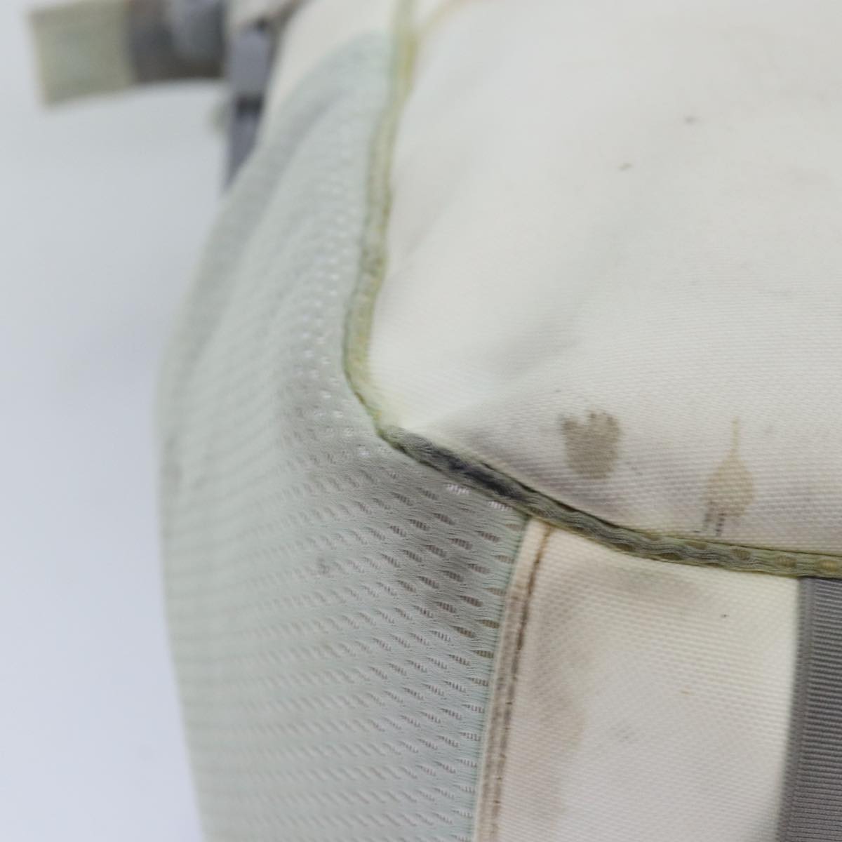 CHANEL Tote Bag Nylon White CC Auth bs14294