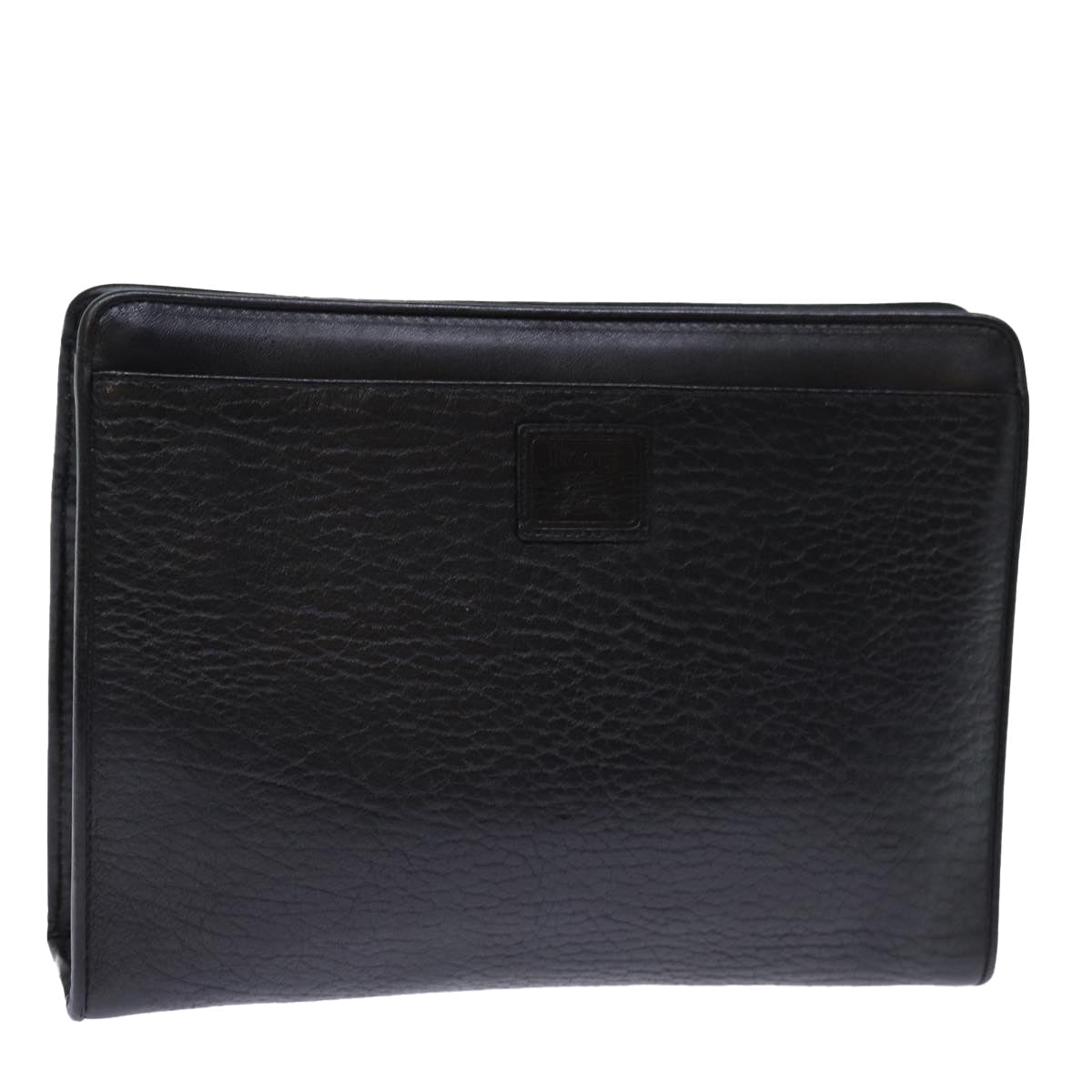 BURBERRYSs Clutch Bag Leather Black Auth bs14320