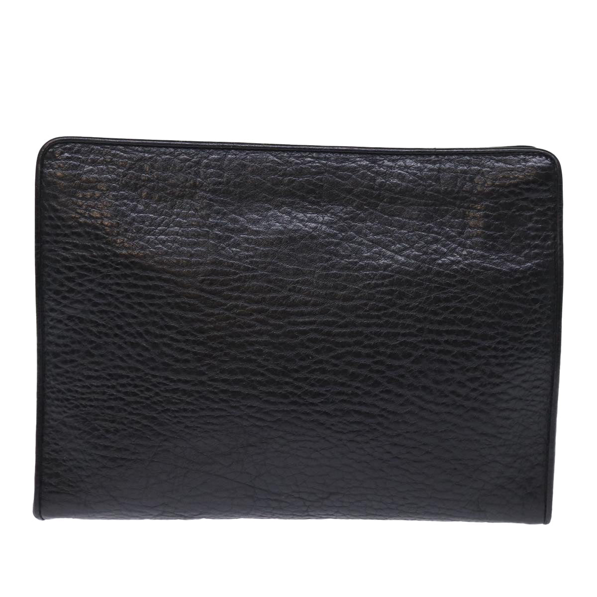 BURBERRYSs Clutch Bag Leather Black Auth bs14320