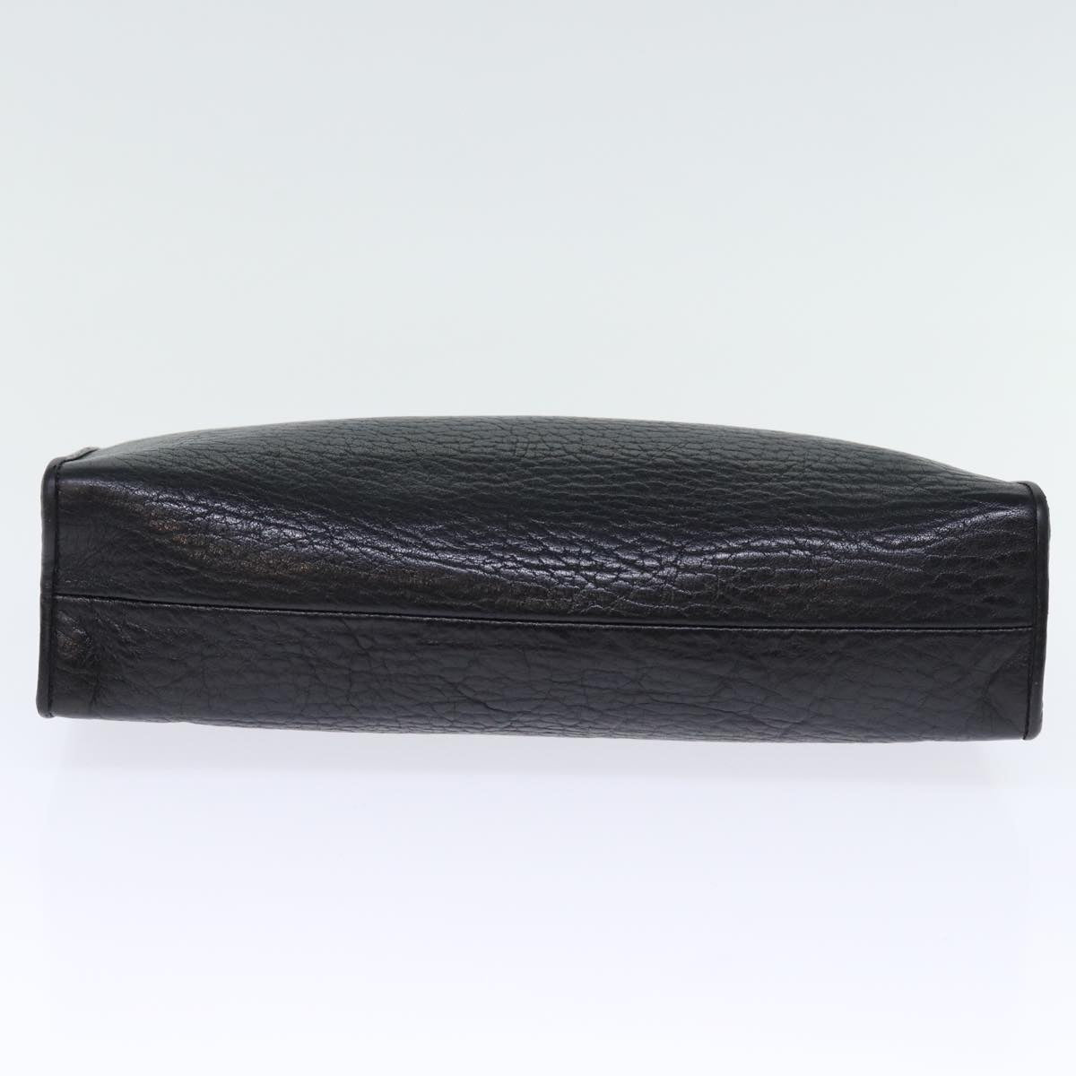 BURBERRYSs Clutch Bag Leather Black Auth bs14320