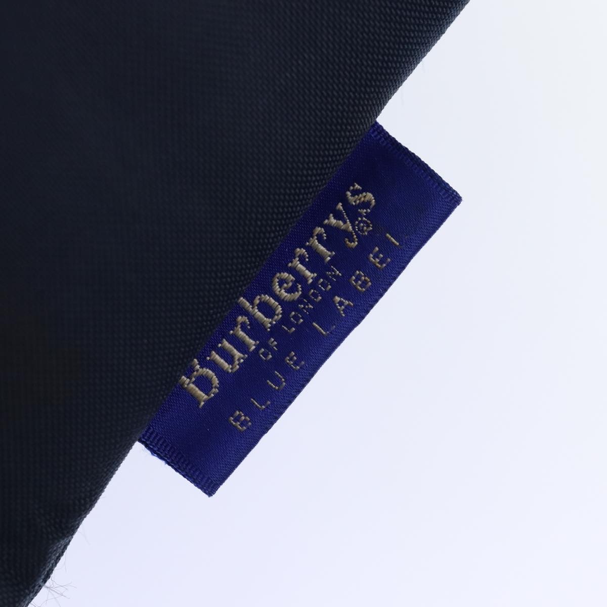 BURBERRYSs Nova Check Blue Label Tote Bag Nylon Black Beige Auth bs14389