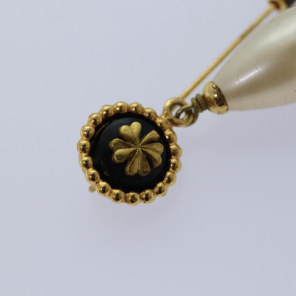 Top Quality Chanel Pearl Brooch metal Gold CC Auth bs14533