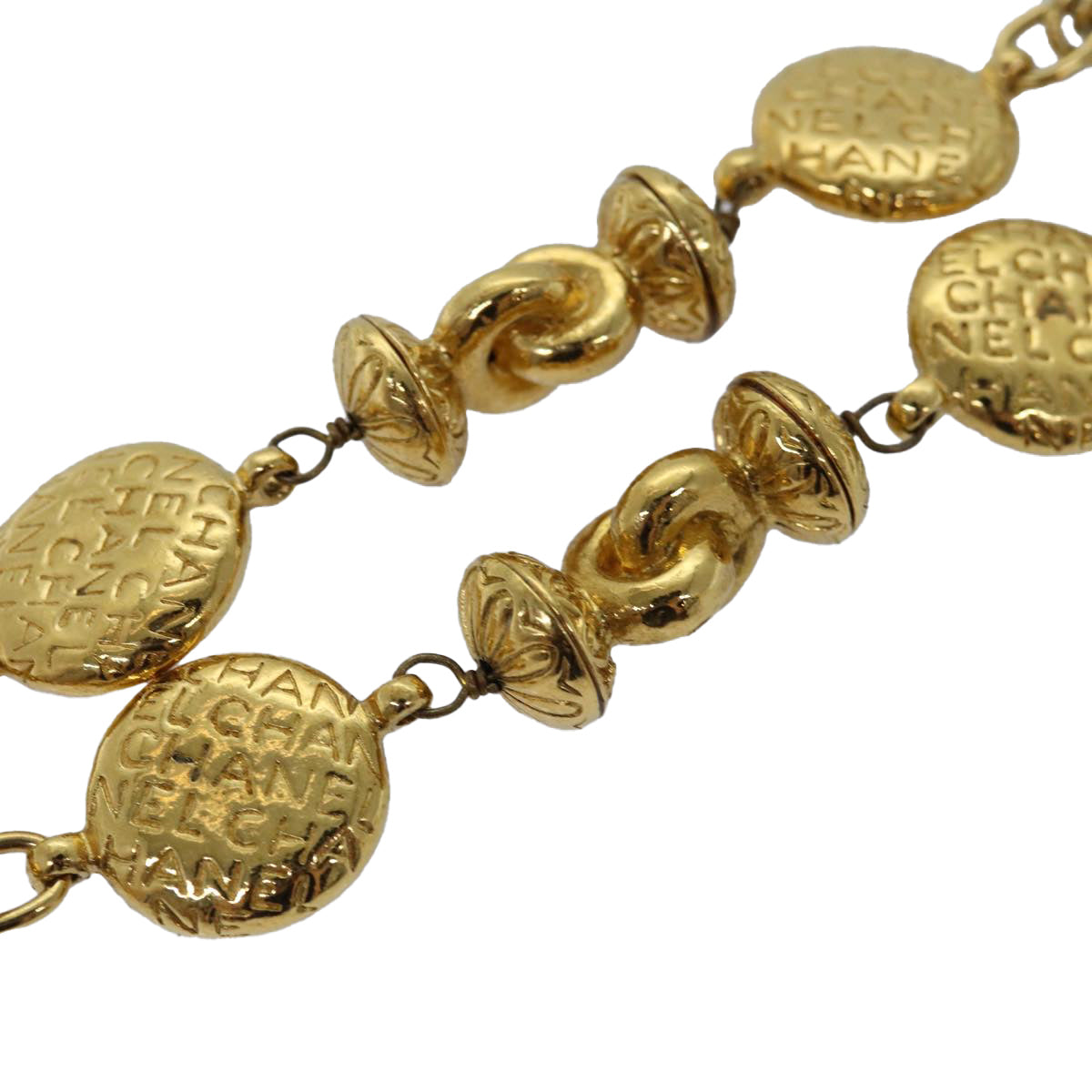 Top Quality Chanel Necklace Metal Gold CC Auth bs14626