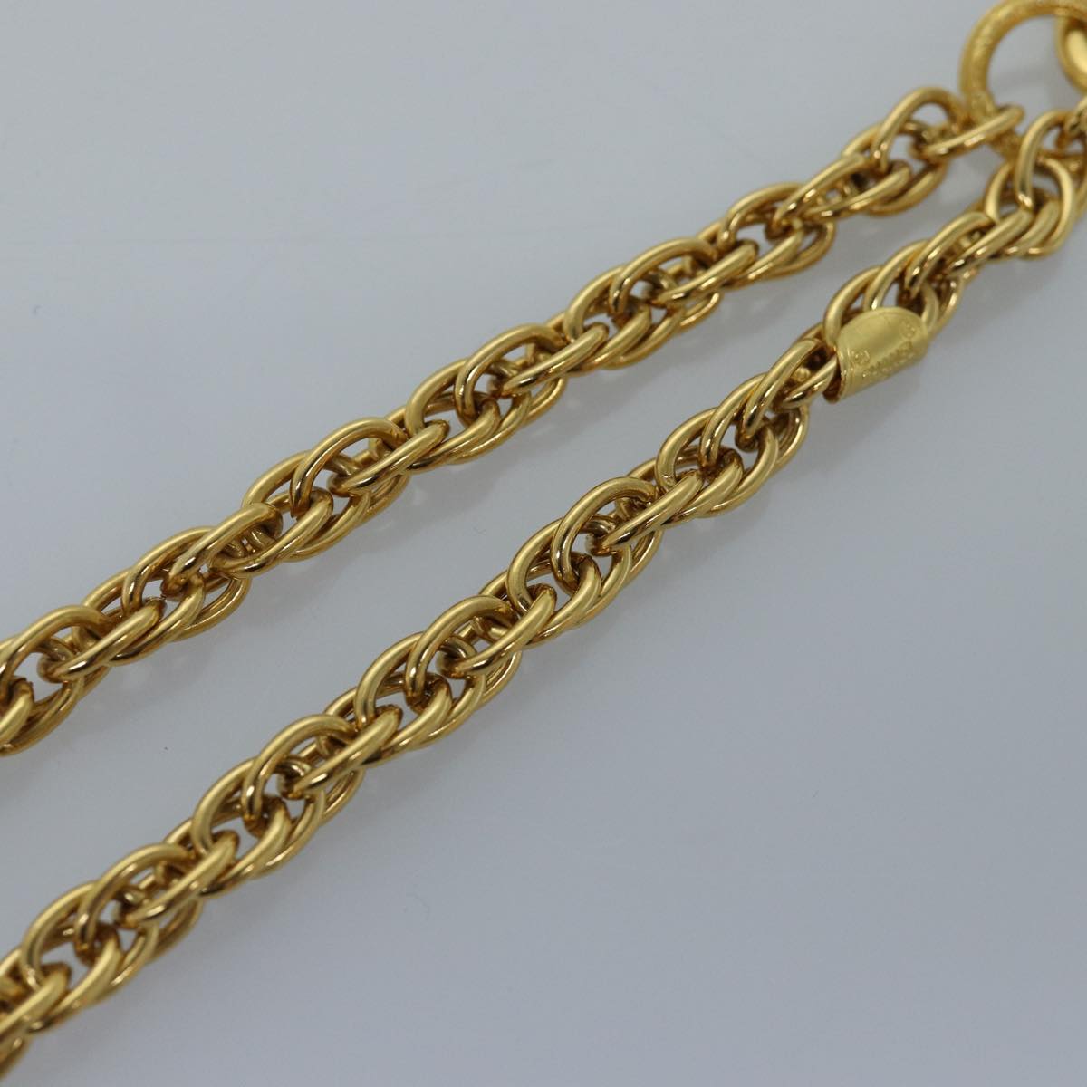 Top Quality Chanel Necklace Metal Gold CC Auth bs14626