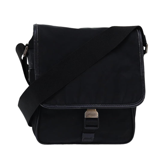 PRADA Shoulder Bag Nylon Black Auth bs14651