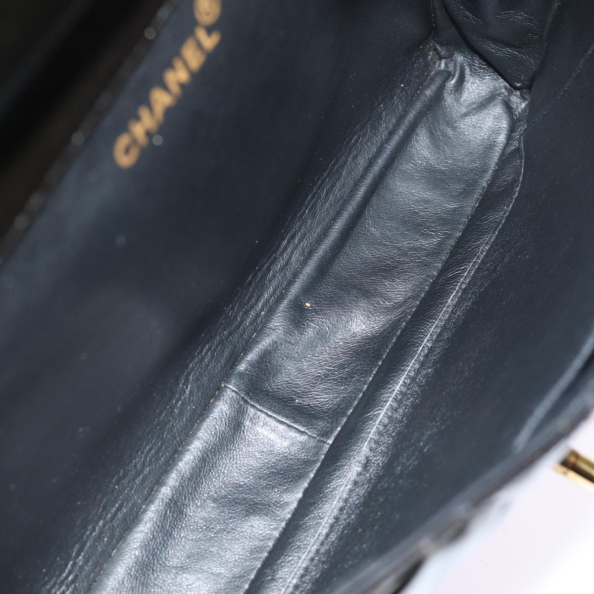 Top Quality Chanel Matelasse Double Face Chain Shoulder Bag Enamel Black CC Auth bs14656A