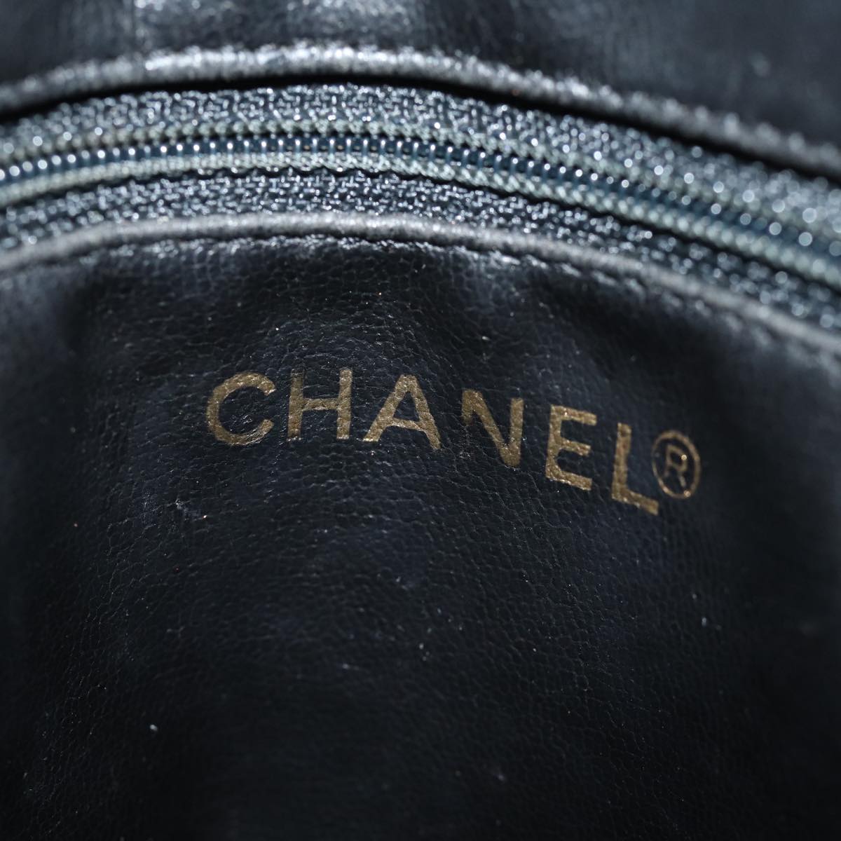 Top Quality Chanel Matelasse Hand Bag Lamb Skin Black CC Auth bs14707
