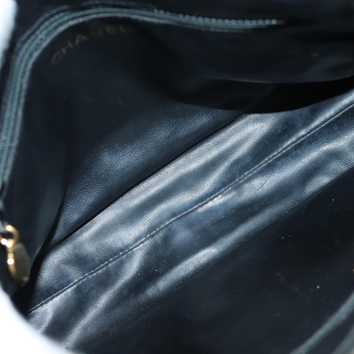 Top Quality Chanel Matelasse Hand Bag Lamb Skin Black CC Auth bs14707