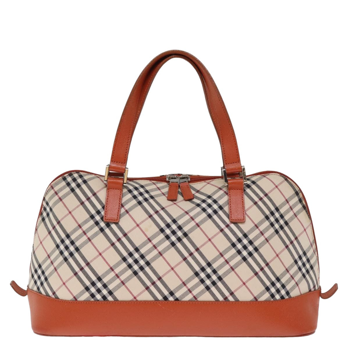 BURBERRY Nova Check Hand Bag Canvas Beige Auth bs14736