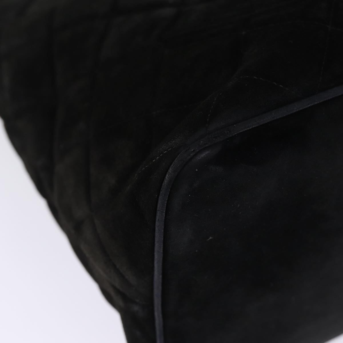 Top Quality Chanel Matelasse Tote Bag Suede Standard Black CC Auth bs14754