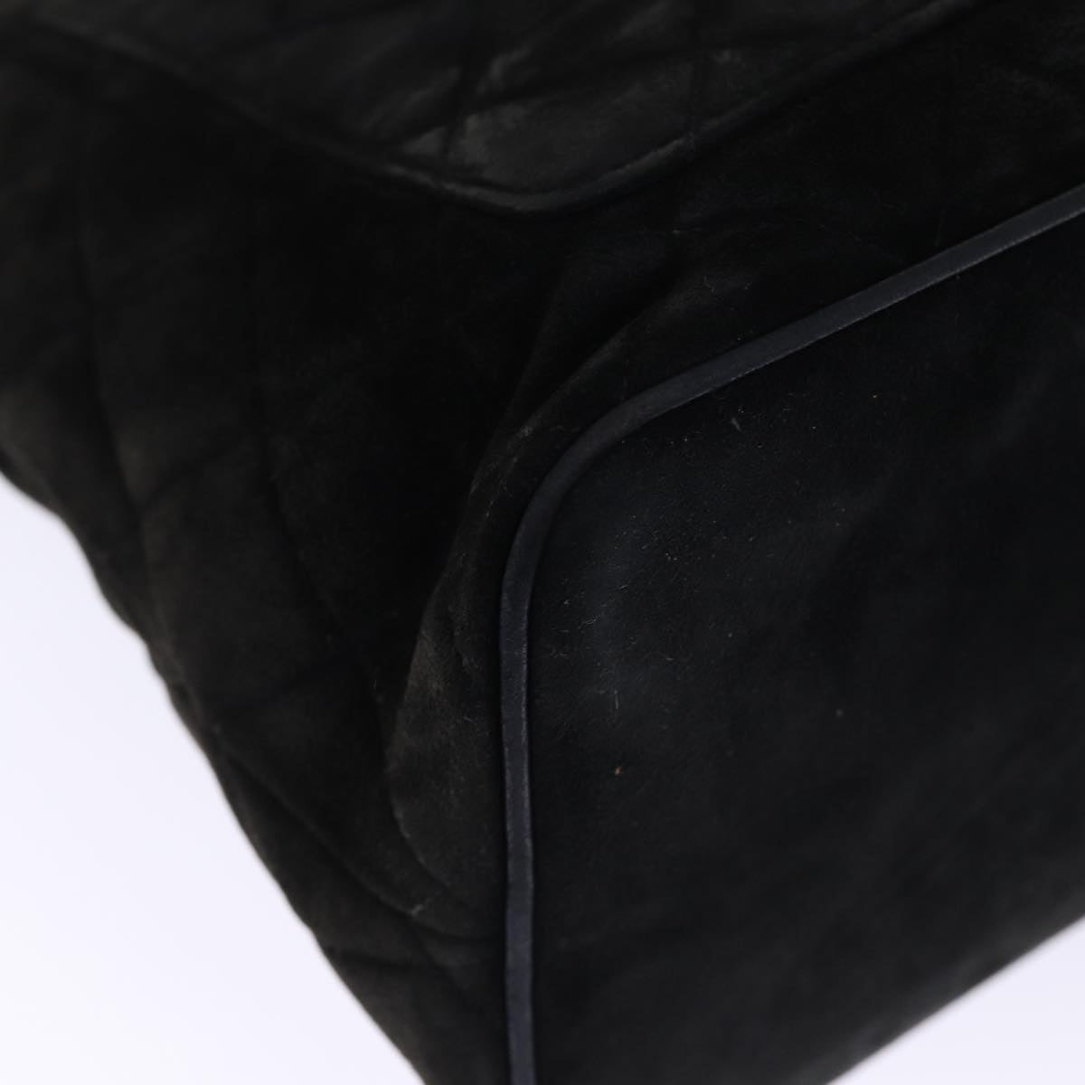 Top Quality Chanel Matelasse Tote Bag Suede Standard Black CC Auth bs14754