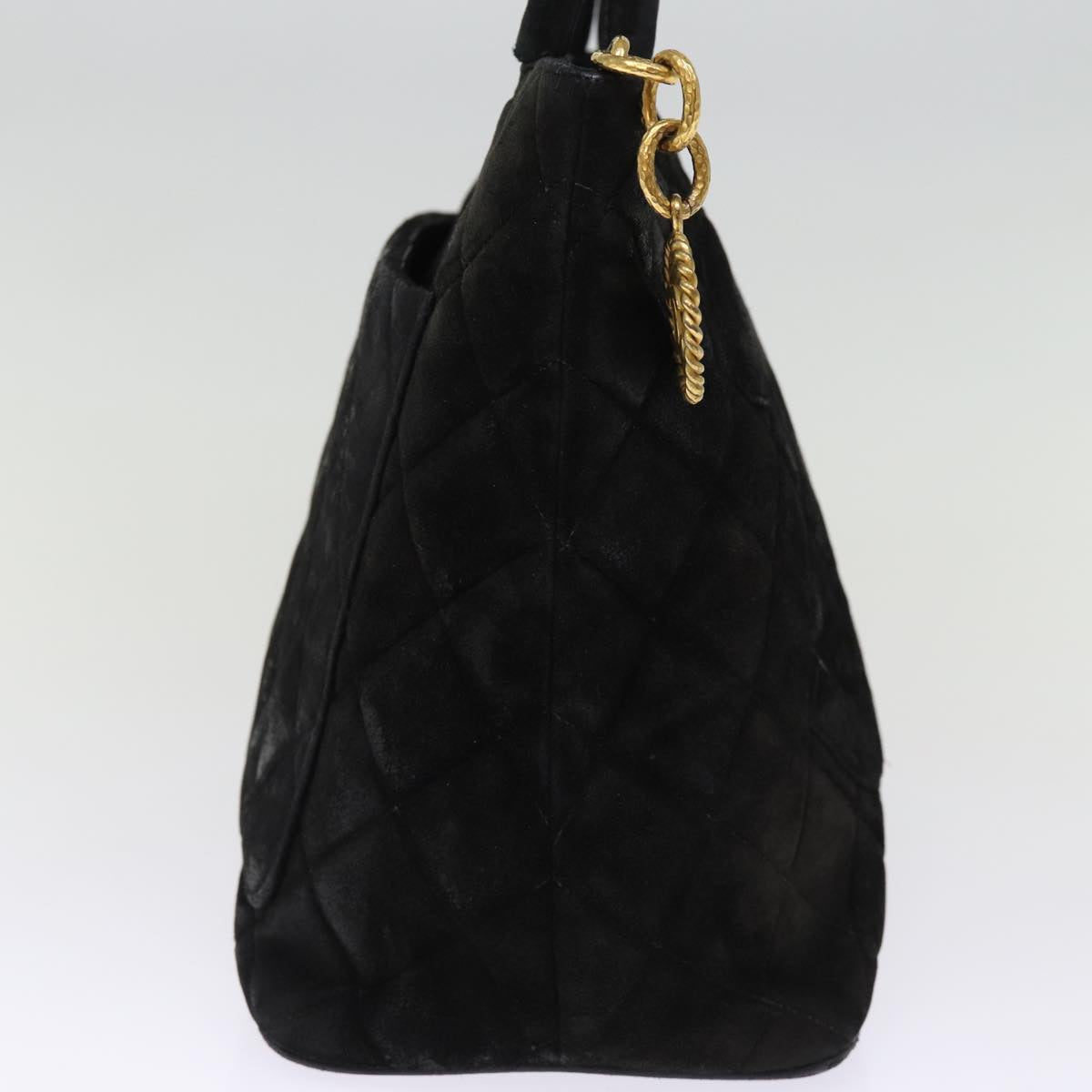 Top Quality Chanel Matelasse Tote Bag Suede Standard Black CC Auth bs14754